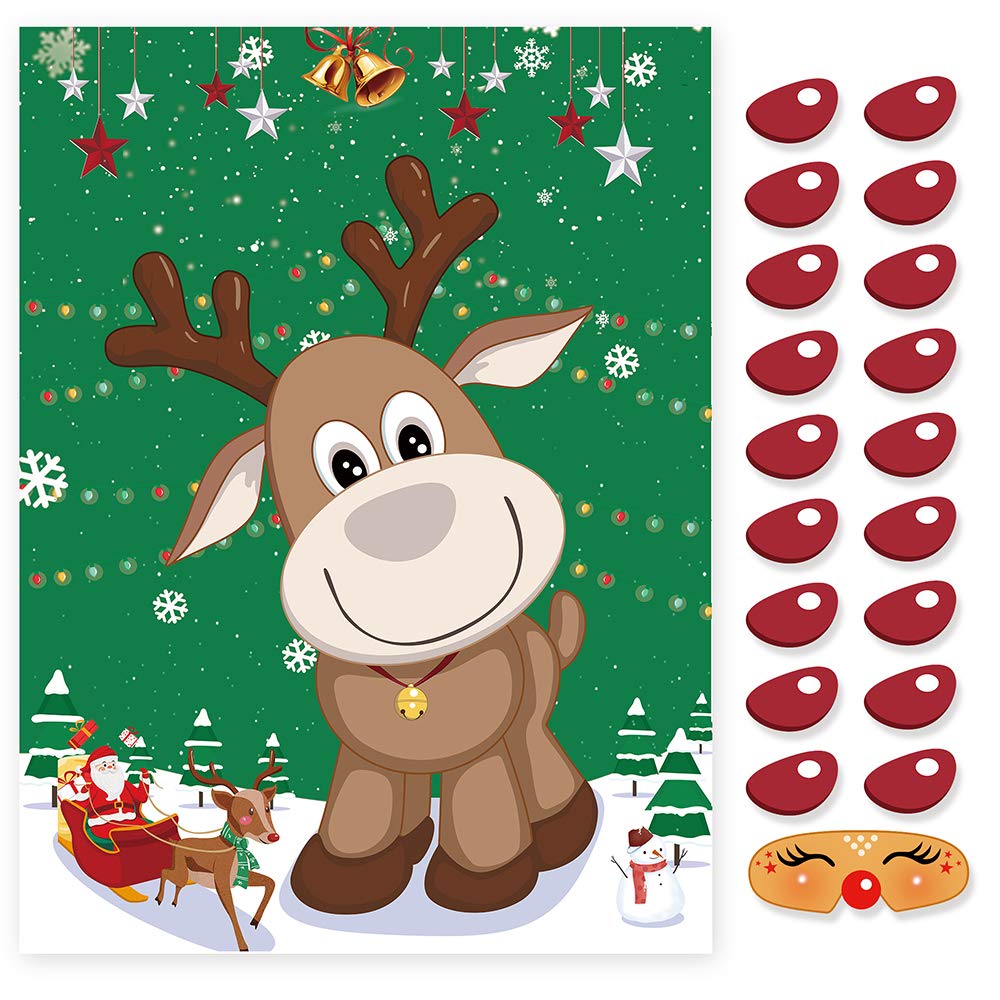 Foto 1 | Juego Navideño Reutilizable Ccinee Pin The Nose On The Reindeer - Venta Internacional.