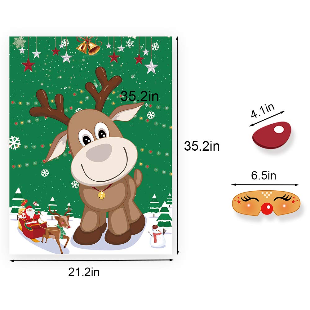 Foto 2 | Juego Navideño Reutilizable Ccinee Pin The Nose On The Reindeer - Venta Internacional.