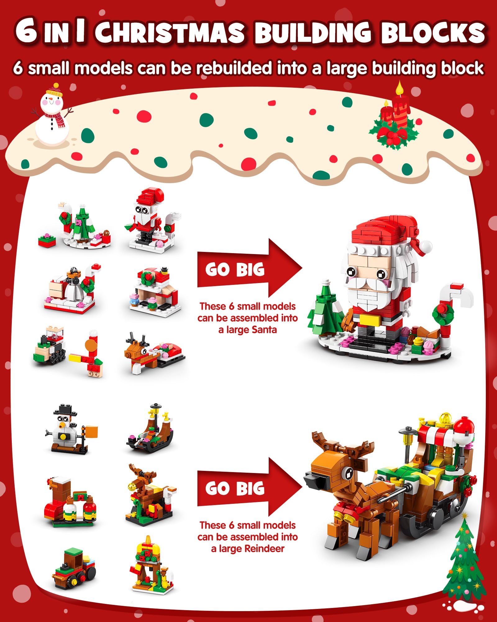 Foto 2 | Calendario De Adviento D-fantix Christmas 2024 Con 24 Bloques De Construcción - Venta Internacional.