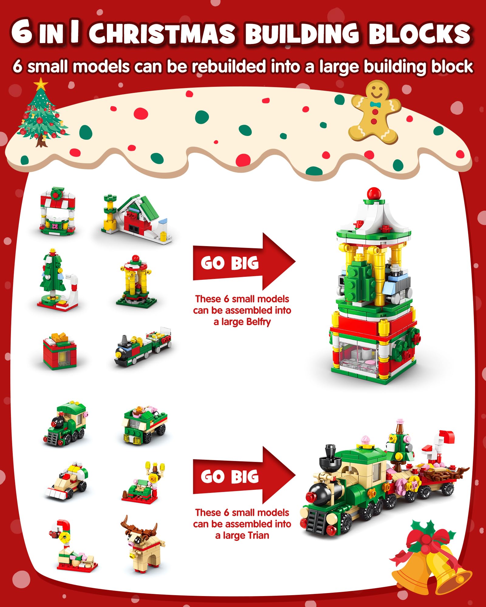 Foto 3 | Calendario De Adviento D-fantix Christmas 2024 Con 24 Bloques De Construcción - Venta Internacional.