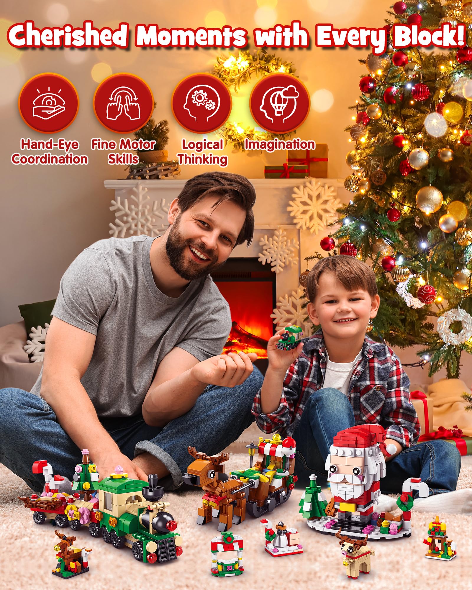 Foto 6 | Calendario De Adviento D-fantix Christmas 2024 Con 24 Bloques De Construcción - Venta Internacional.