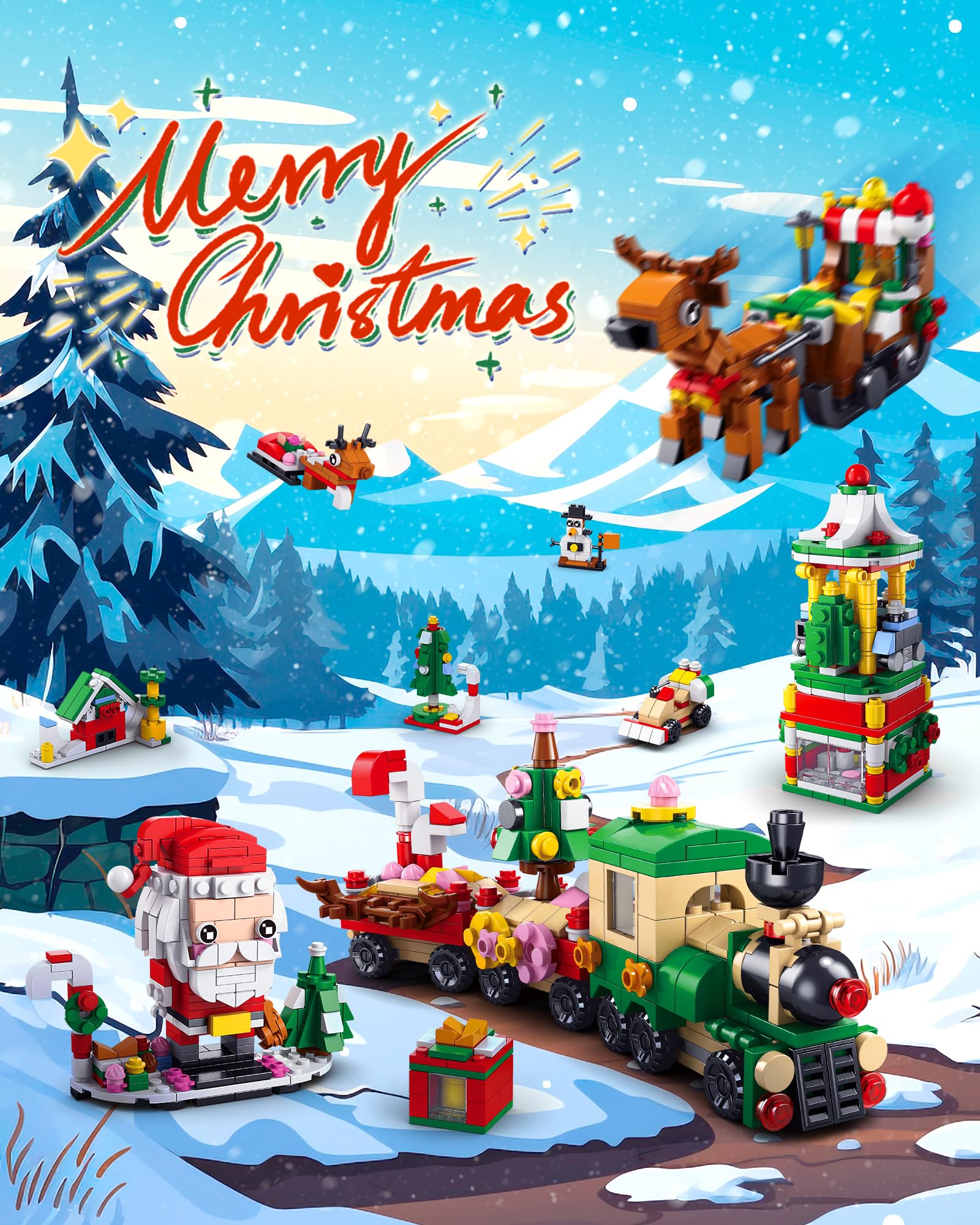 Foto 7 | Calendario De Adviento D-fantix Christmas 2024 Con 24 Bloques De Construcción - Venta Internacional.