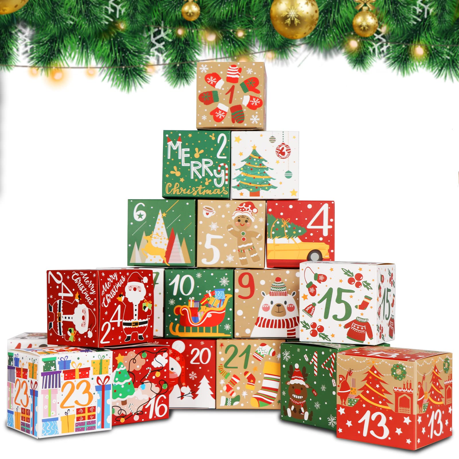 Calendario De Adviento Navideño Ourwarm 2024 Con 24 Cajas Vacías - Venta Internacional. $432