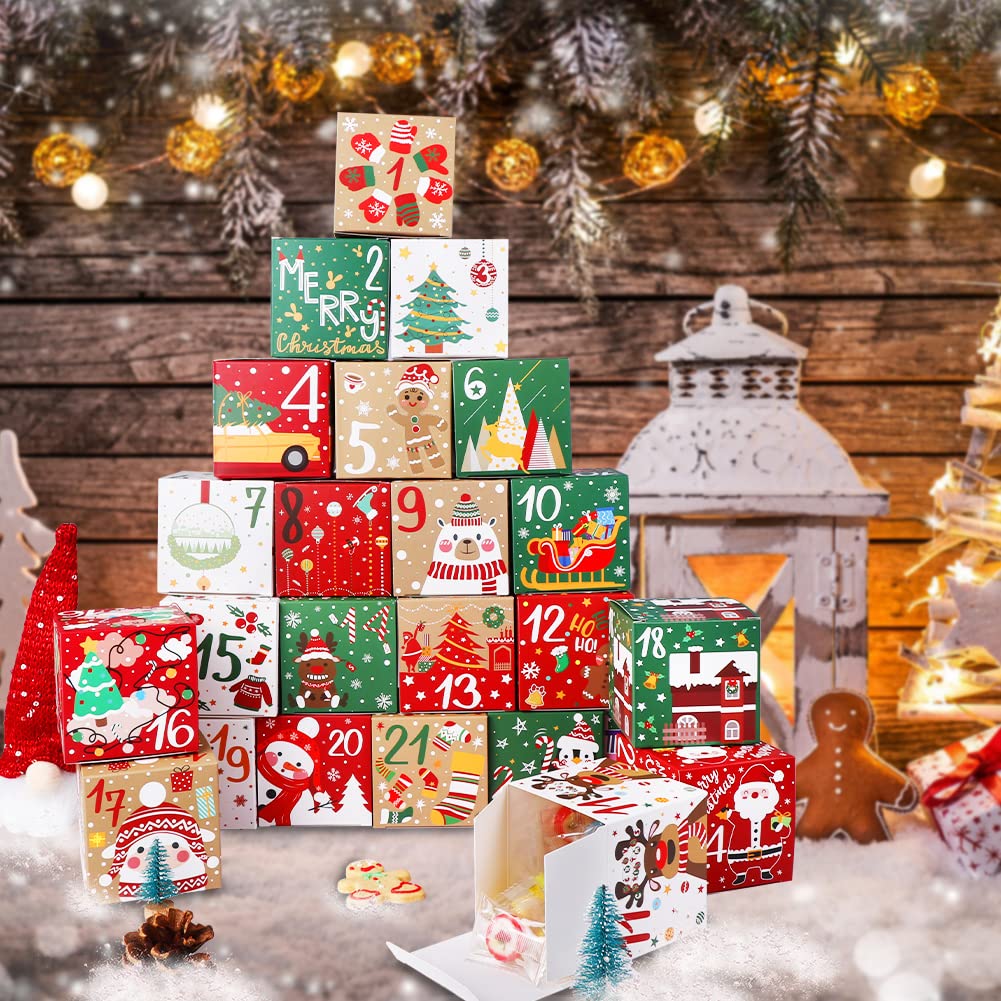 Foto 5 pulgar | Calendario De Adviento Navideño Ourwarm 2024 Con 24 Cajas Vacías - Venta Internacional.