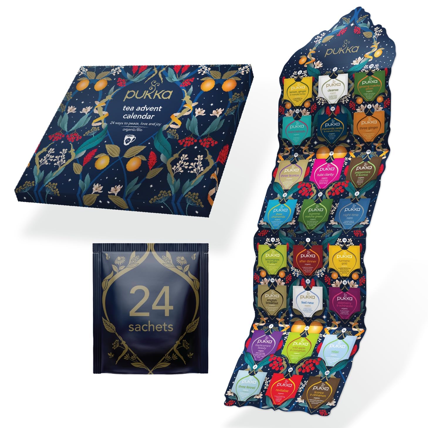Foto 2 | Calendario De Adviento Pukka Organic 2023 Con 24 Bolsitas De Té - Venta Internacional.