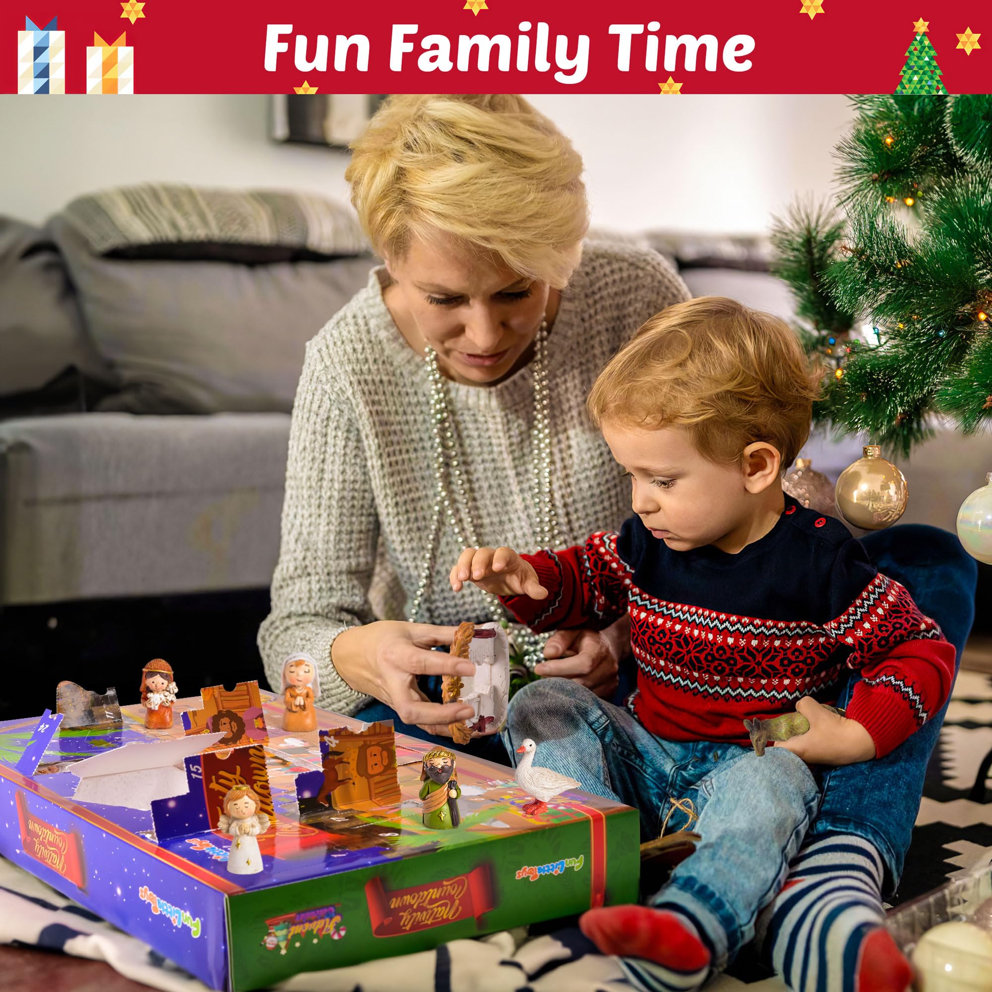 Foto 4 | Calendario De Adviento Fun Little Toys Nativity 2024 Con 24 Juguetes Para Niños - Venta Internacional.