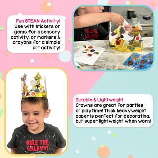 Foto 5 | Sombreros De Fiesta Para Niños Paper Crowns Hygloss Gold, 144 Unidades - Venta Internacional.
