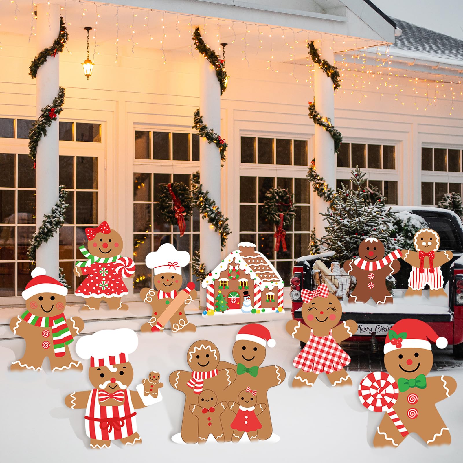 Foto 1 | Decoraciones Navideñas De Pan De Jengibre Guasslee, 10 Piezas, Para Exteriores - Venta Internacional.