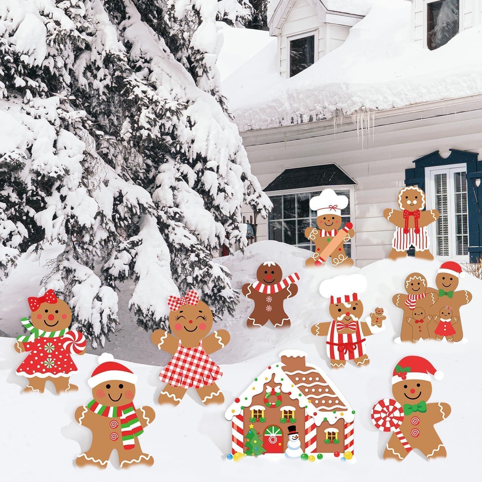 Foto 3 pulgar | Decoraciones Navideñas De Pan De Jengibre Guasslee, 10 Piezas, Para Exteriores - Venta Internacional.