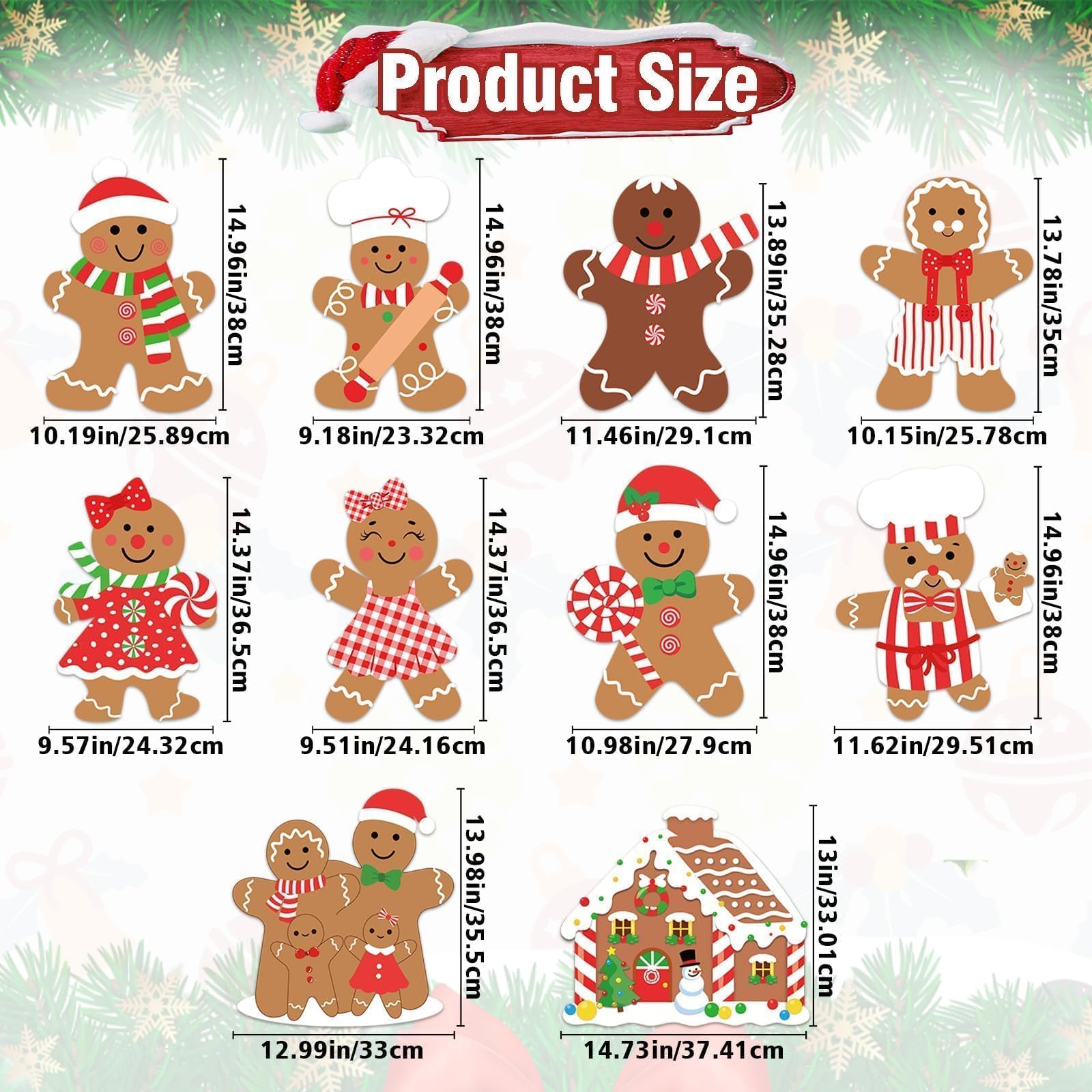 Foto 4 pulgar | Decoraciones Navideñas De Pan De Jengibre Guasslee, 10 Piezas, Para Exteriores - Venta Internacional.