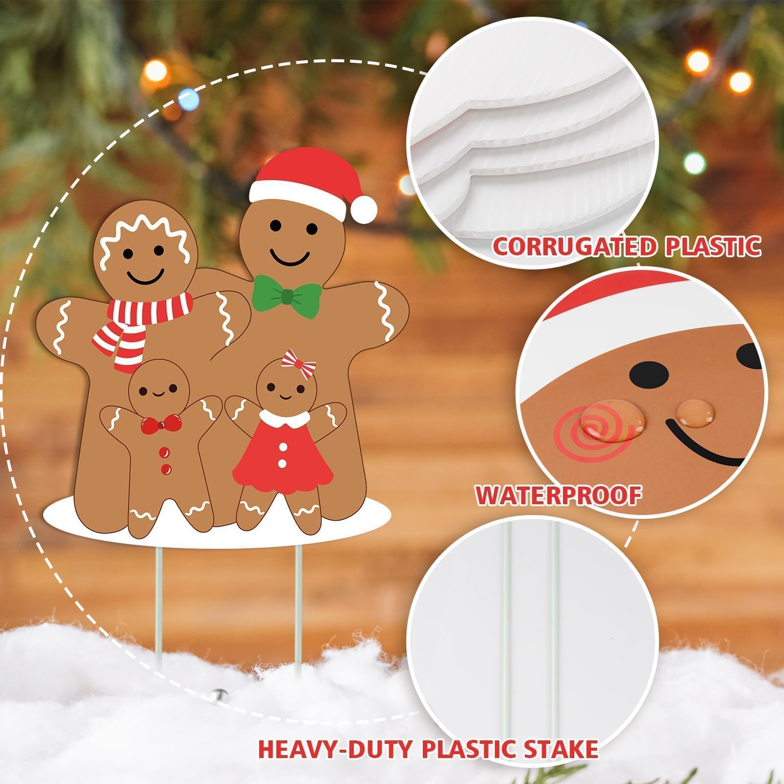 Foto 5 pulgar | Decoraciones Navideñas De Pan De Jengibre Guasslee, 10 Piezas, Para Exteriores - Venta Internacional.