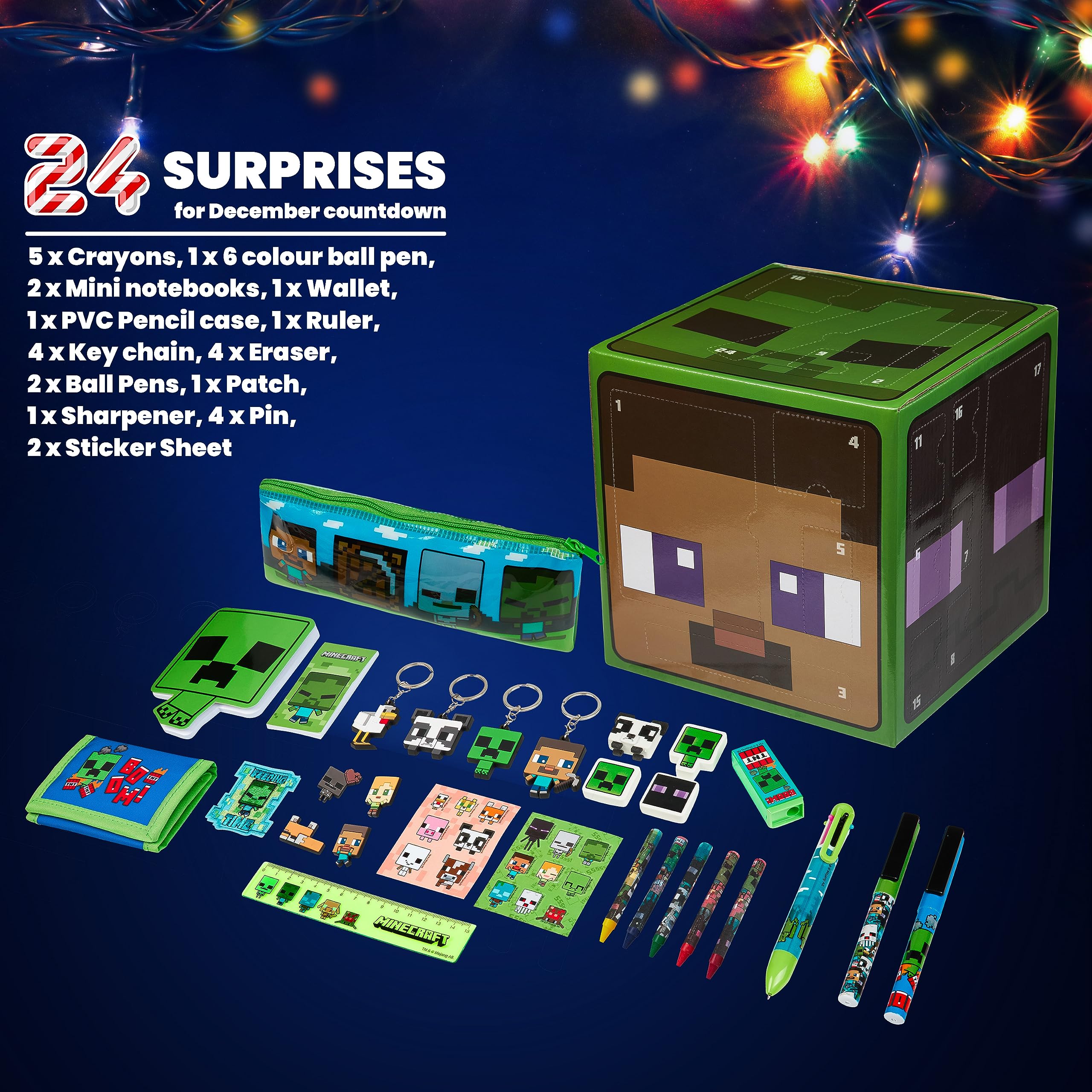 Foto 7 pulgar | Calendario De Adviento Minecraft 2024 Para Niños Con 24 Sorpresas - Venta Internacional.
