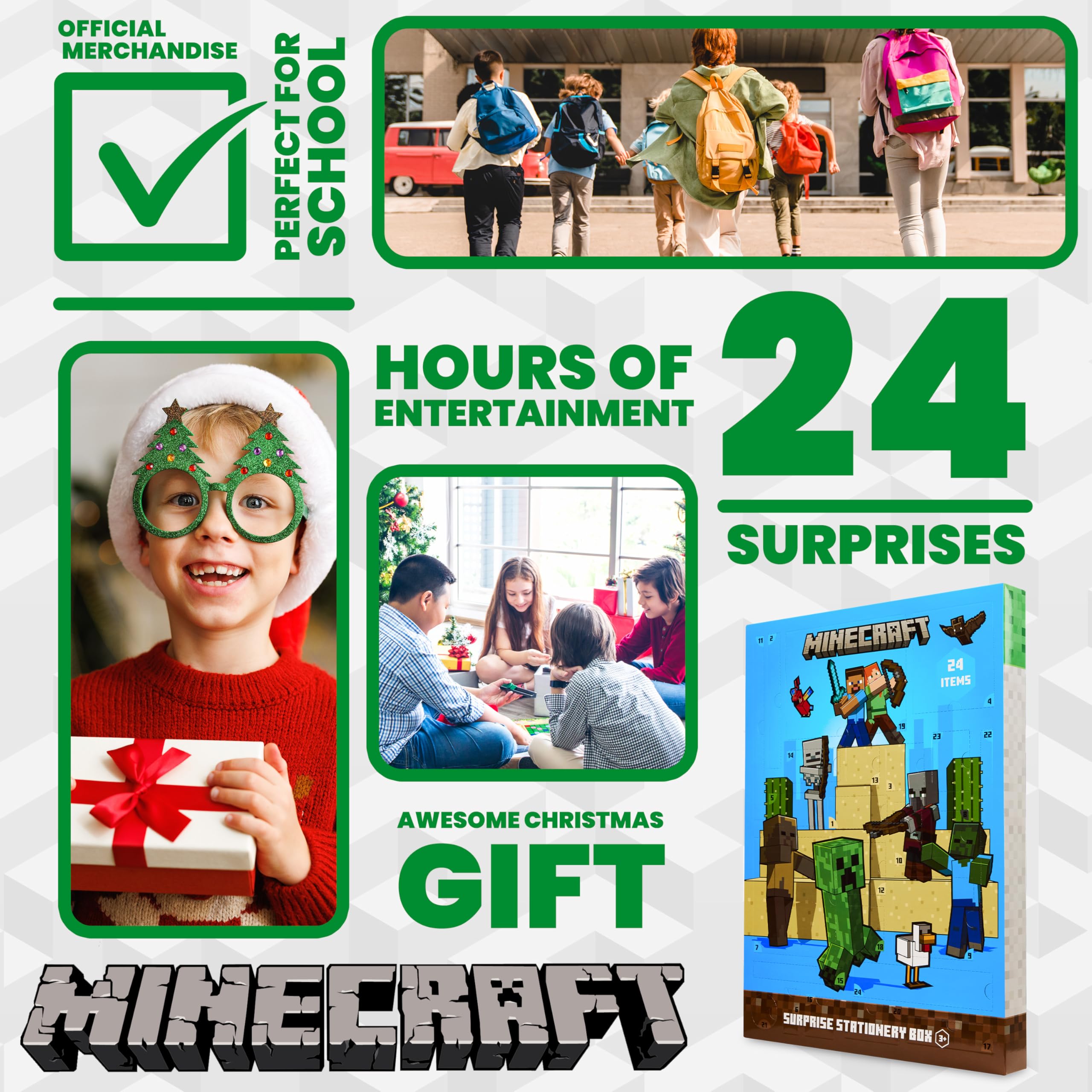 Foto 4 pulgar | Calendario De Adviento Minecraft 2024 Para Niños Con 24 Sorpresas - Venta Internacional.