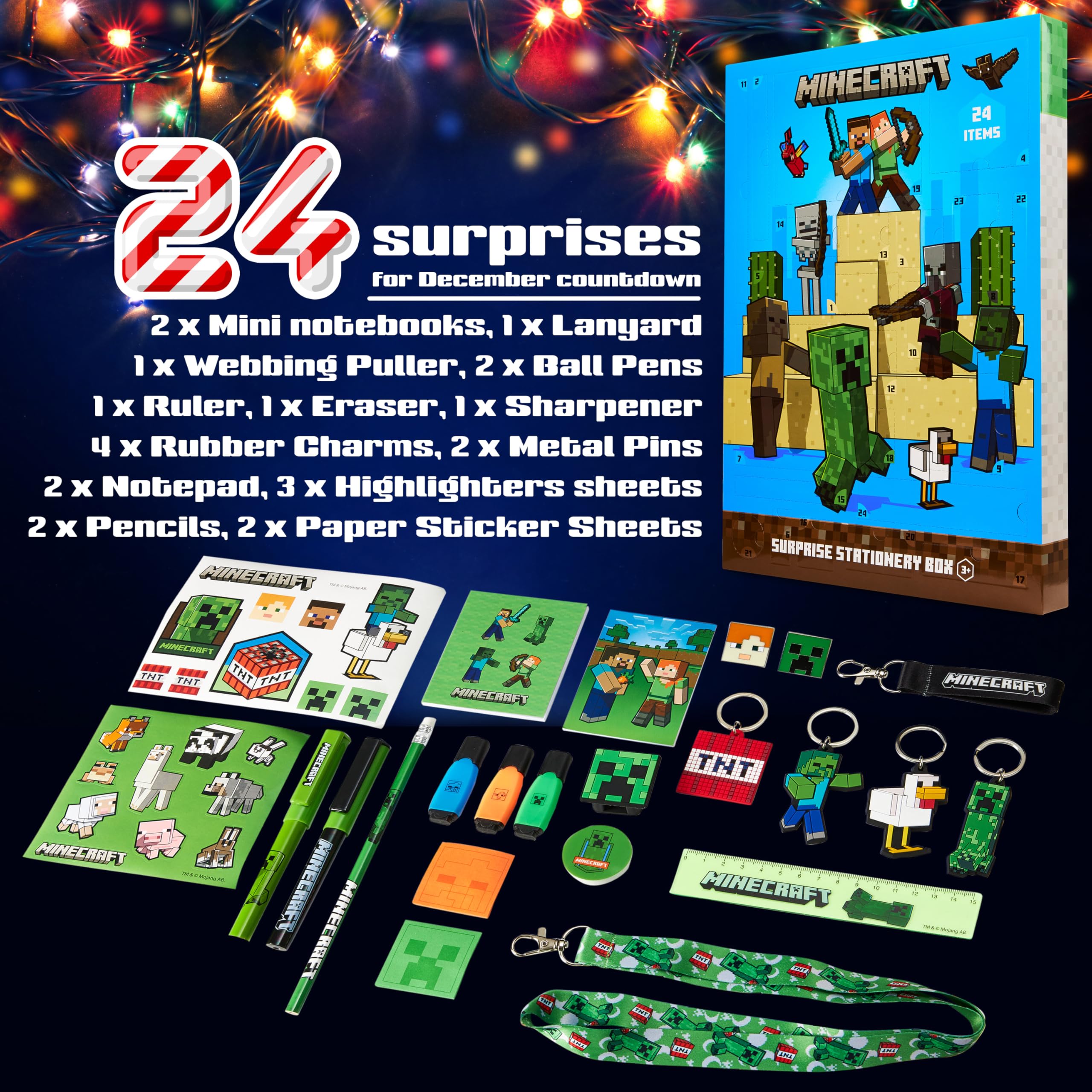 Foto 7 pulgar | Calendario De Adviento Minecraft 2024 Para Niños Con 24 Sorpresas - Venta Internacional.