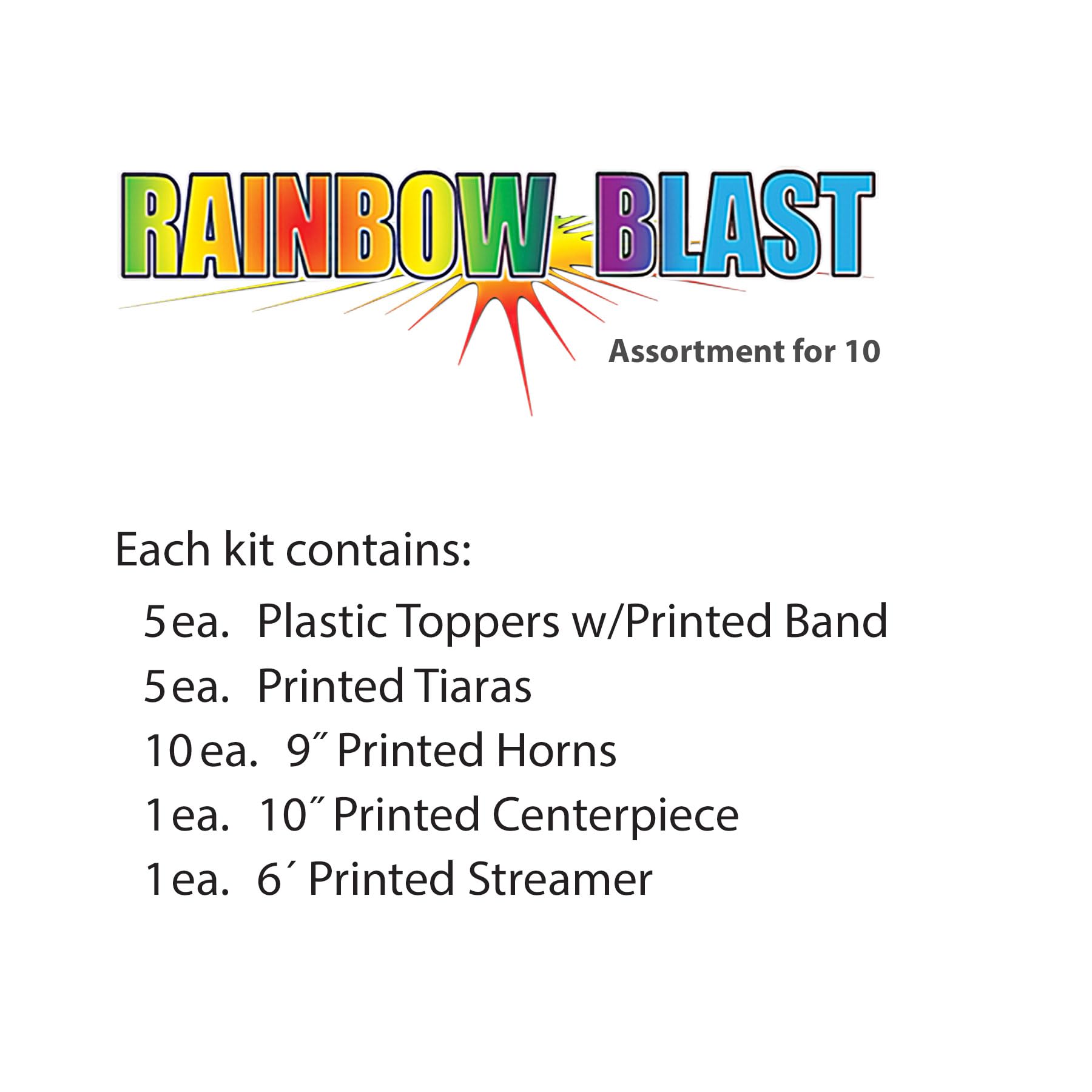 Foto 3 pulgar | Surtido Para Fiestas Beistle Rainbow Blast Nochevieja Para 10 Personas - Venta Internacional.