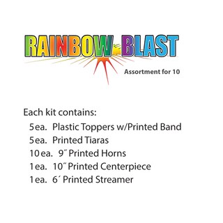 Foto 2 | Surtido Para Fiestas Beistle Rainbow Blast Nochevieja Para 10 Personas - Venta Internacional.
