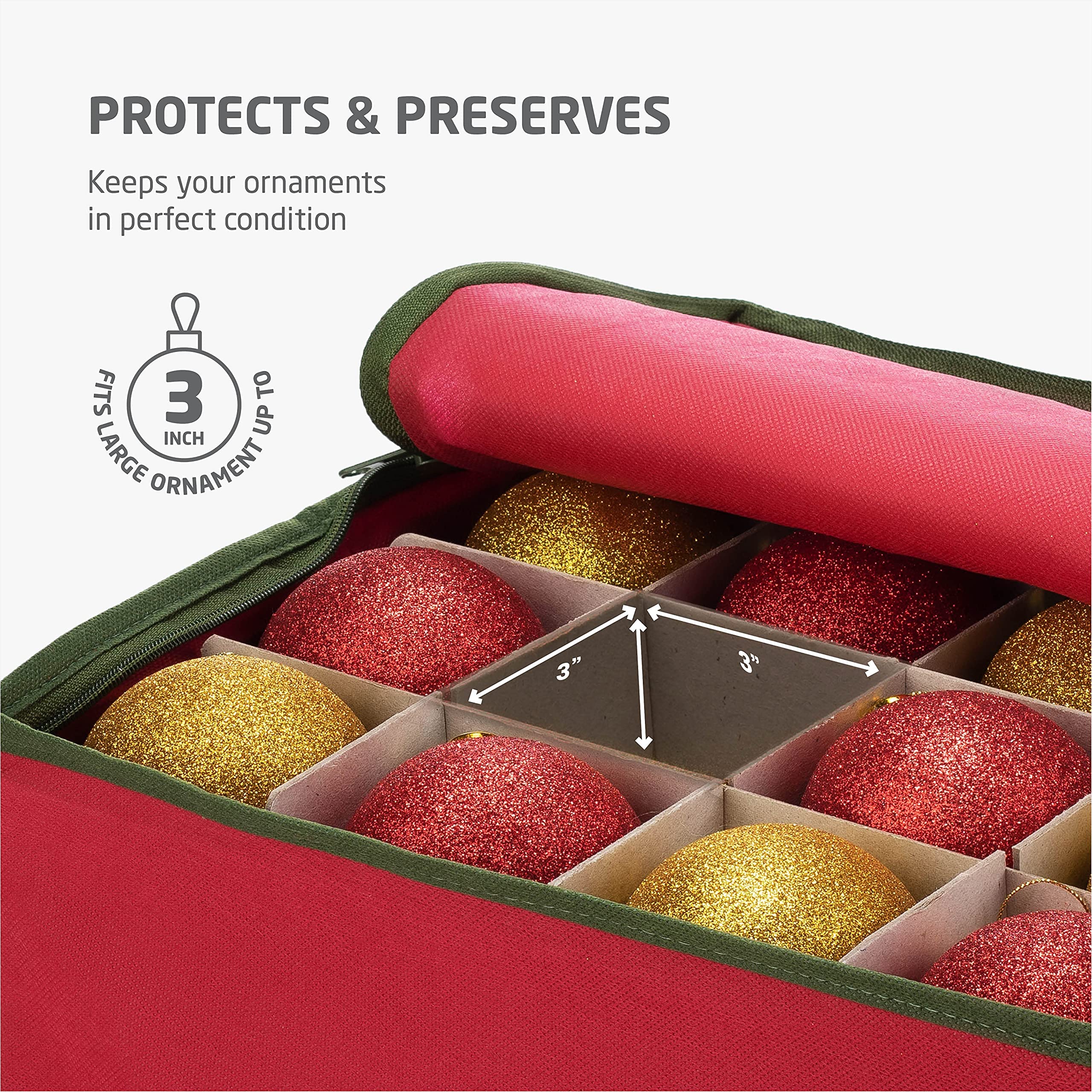 Foto 5 pulgar | Caja De Almacenamiento Para Adornos Navideños Zober Stores 64 Adornos - Venta Internacional.