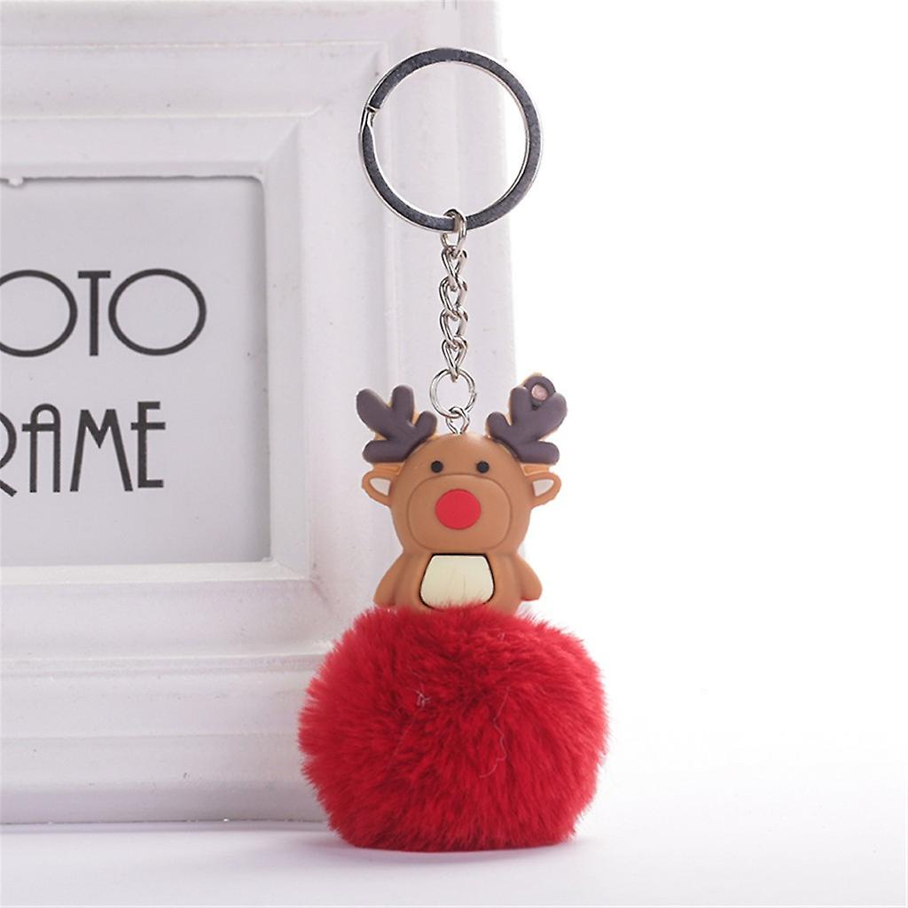 Foto 2 | Llavero Con Colgante Y Pompones Para Anillos De Navidad Con Forma De Alce De Claus - Venta Internacional.
