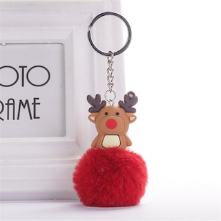 Foto 2 | Llavero Con Colgante Y Pompones Para Anillos De Navidad Con Forma De Alce De Claus - Venta Internacional.
