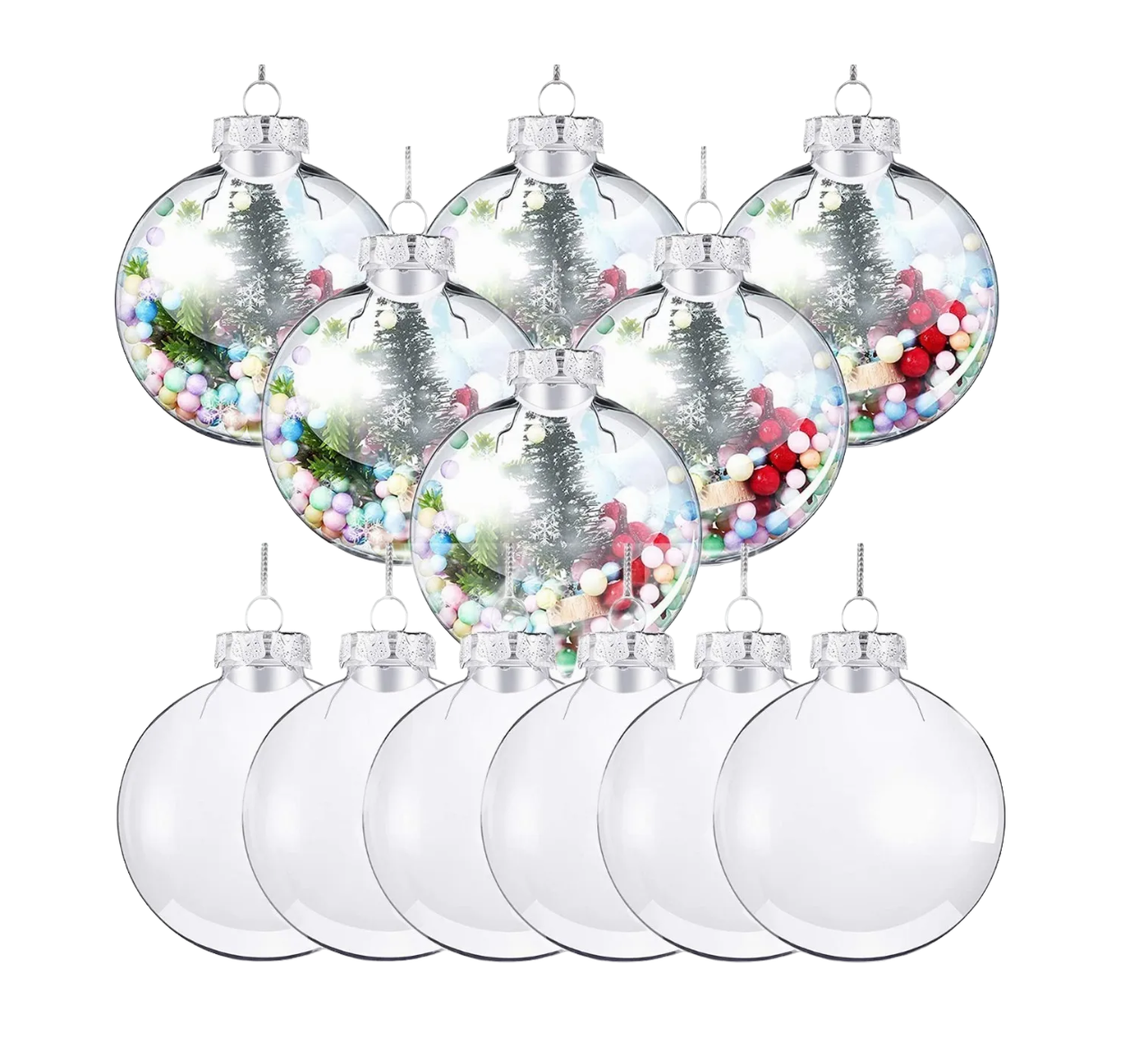 Esferas de Navidad Malubero color Transparente 12 Piezas