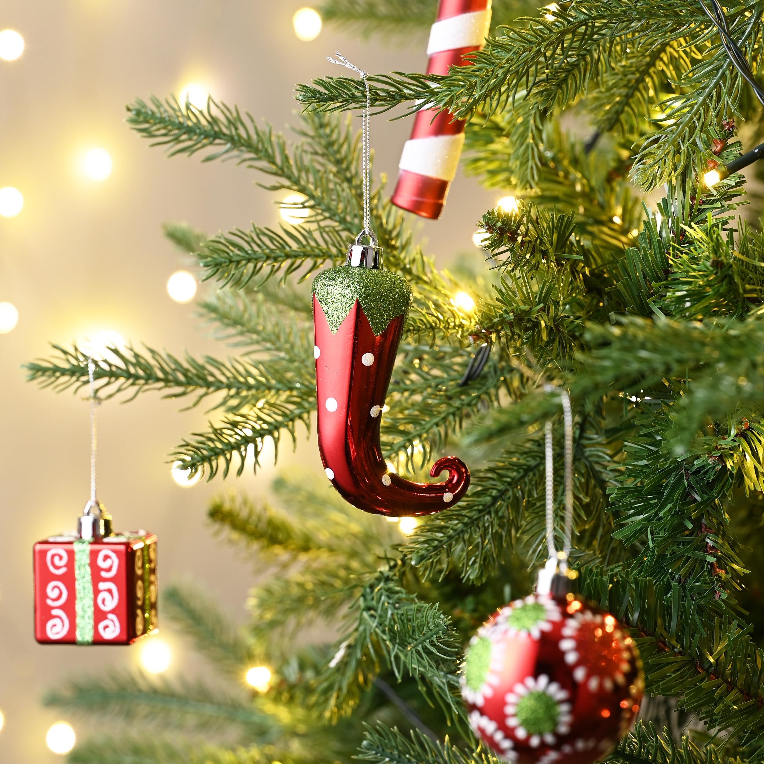 Foto 6 | Set De Adornos Para Árbol De Navidad Valery Madelyn, 100 Unidades, Elf Red G - Venta Internacional.