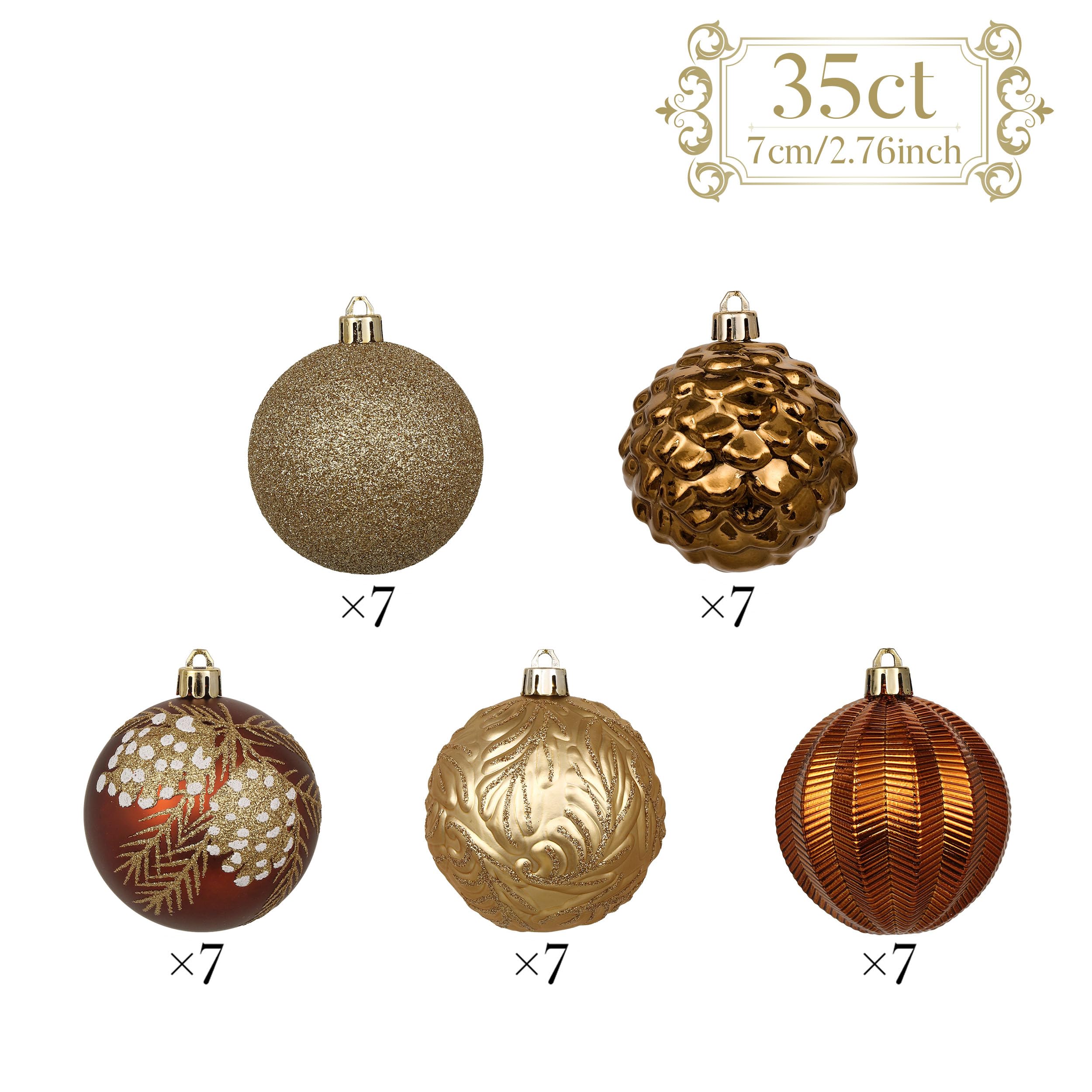 Foto 3 | Set De Adornos Navideños Valery Madelyn, Bronce Y Cobre De 35 Quilates - Venta Internacional.