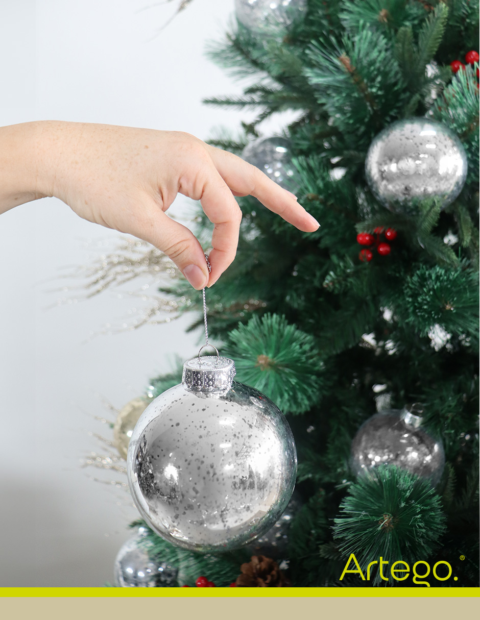 Foto 5 pulgar | Esferas Navideñas Grandes 10cm Set Paquete 12 Piezas Acabado Gotas Cromadas Mix Platino Dorado Decoración Bolas Par