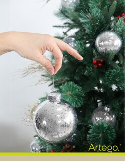 Foto 4 | Esferas Navideñas Grandes 10cm Set Paquete 12 Piezas Acabado Gotas Cromadas Mix Platino Dorado Decoración Bolas Par