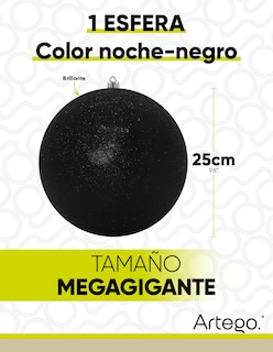 Foto 3 | Esfera Navideña Grande Megagigante De 25cm 1 Pieza Decoración Bola Brillante Para Colgar Adornos De Polietileno