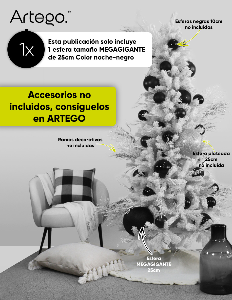 Foto 5 pulgar | Esfera Navideña Grande Megagigante De 25cm 1 Pieza Decoración Bola Brillante Para Colgar Adornos De Polietileno