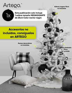Foto 4 | Esfera Navideña Grande Megagigante De 25cm 1 Pieza Decoración Bola Brillante Para Colgar Adornos De Polietileno