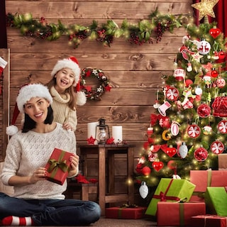 Foto 4 | 40 Pcs Esferas Navideñas Rojo Y Blanco Decorativa De Navidad Rojo Y Blanco