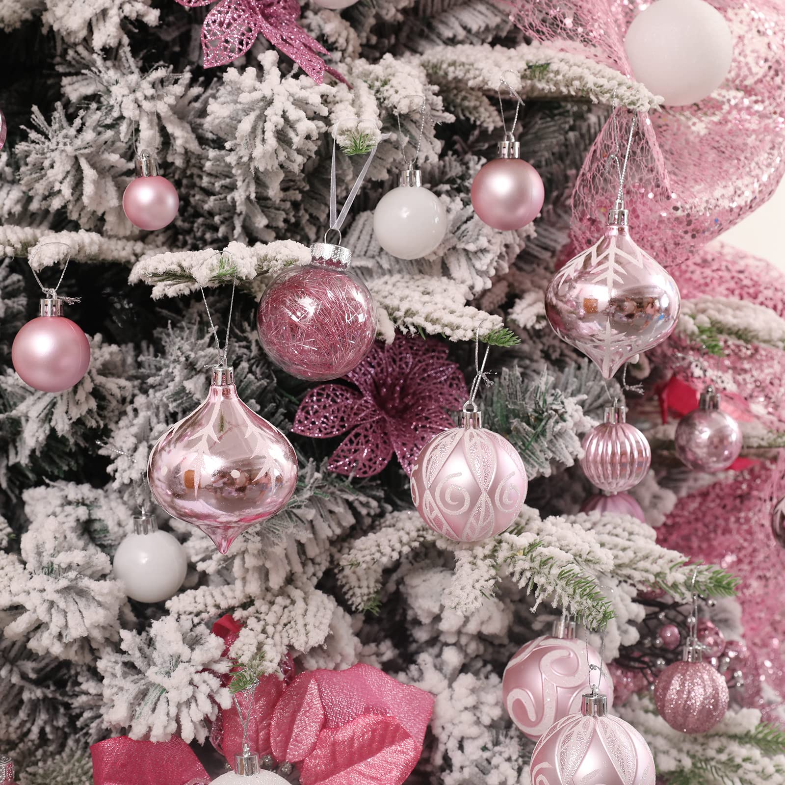 Foto 4 | Juego De Adornos De Bolas Navideñas Jorysics, 100 Unidades, Varios Colores, Rosas - Venta Internacional.