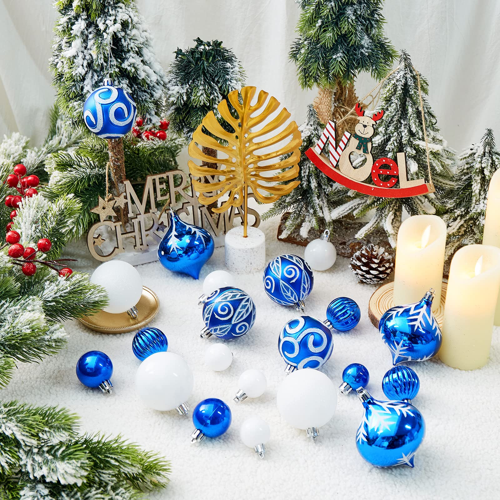 Foto 5 | Juego De Adornos De Bolas Navideñas Jorysics, 100 Quilates, Irrompibles, Azul - Venta Internacional.
