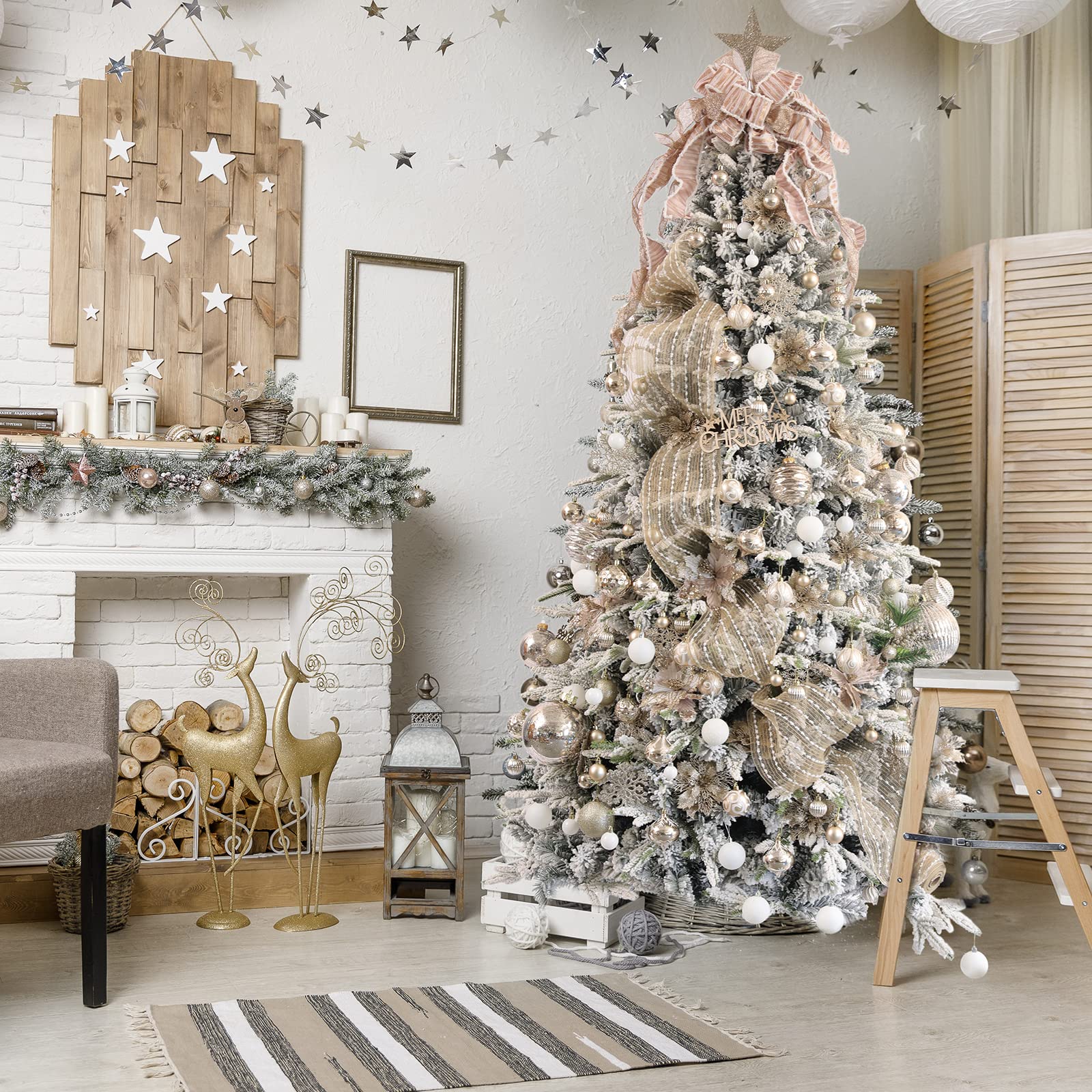 Foto 6 | Juego De Adornos De Bolas Navideñas Jorysics, 100 Quilates, Oro Champán - Venta Internacional.