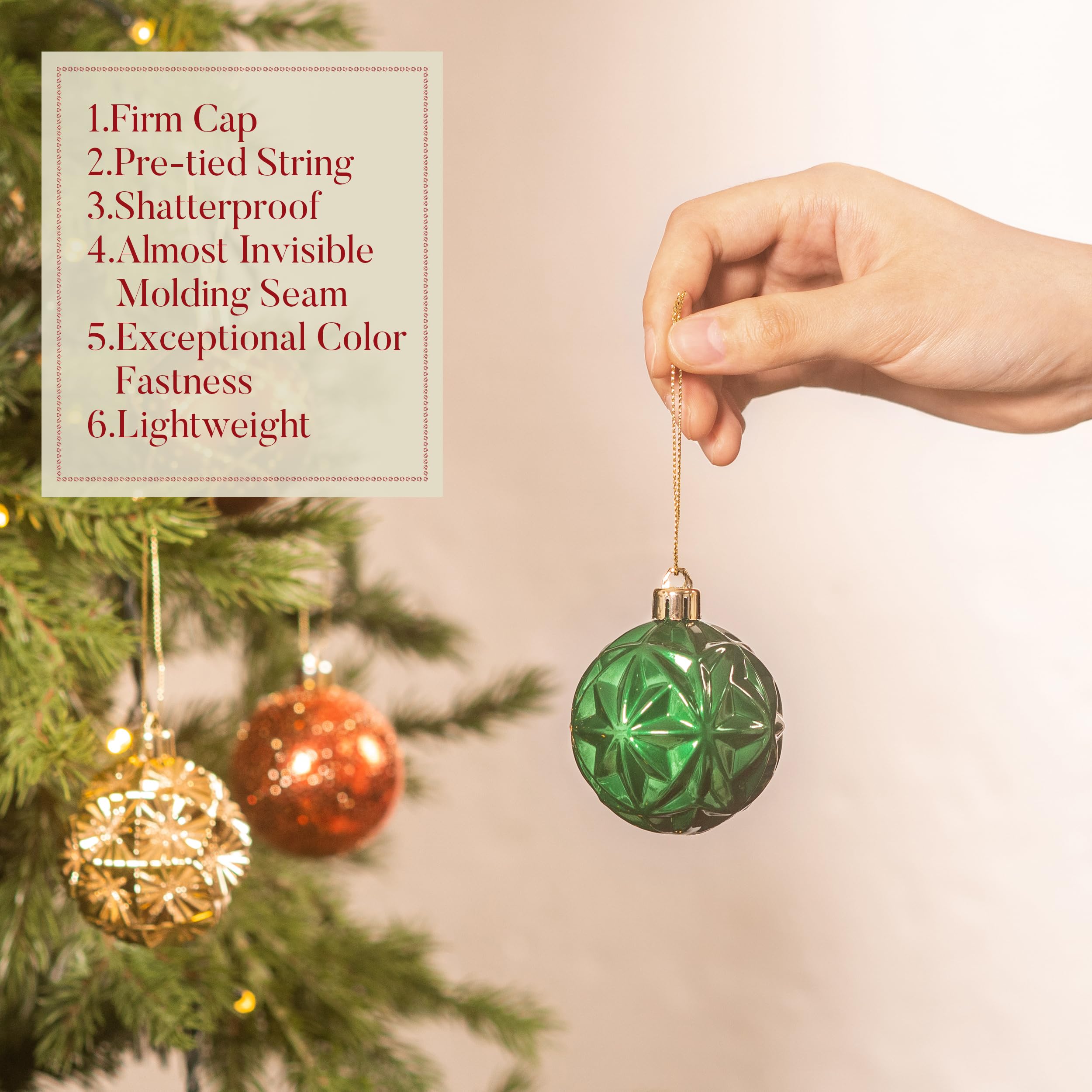 Foto 5 | Adornos Navideños Valery Madelyn, Oro Rojo Y Verde De 16 Quilates, 6 Cm - Venta Internacional.