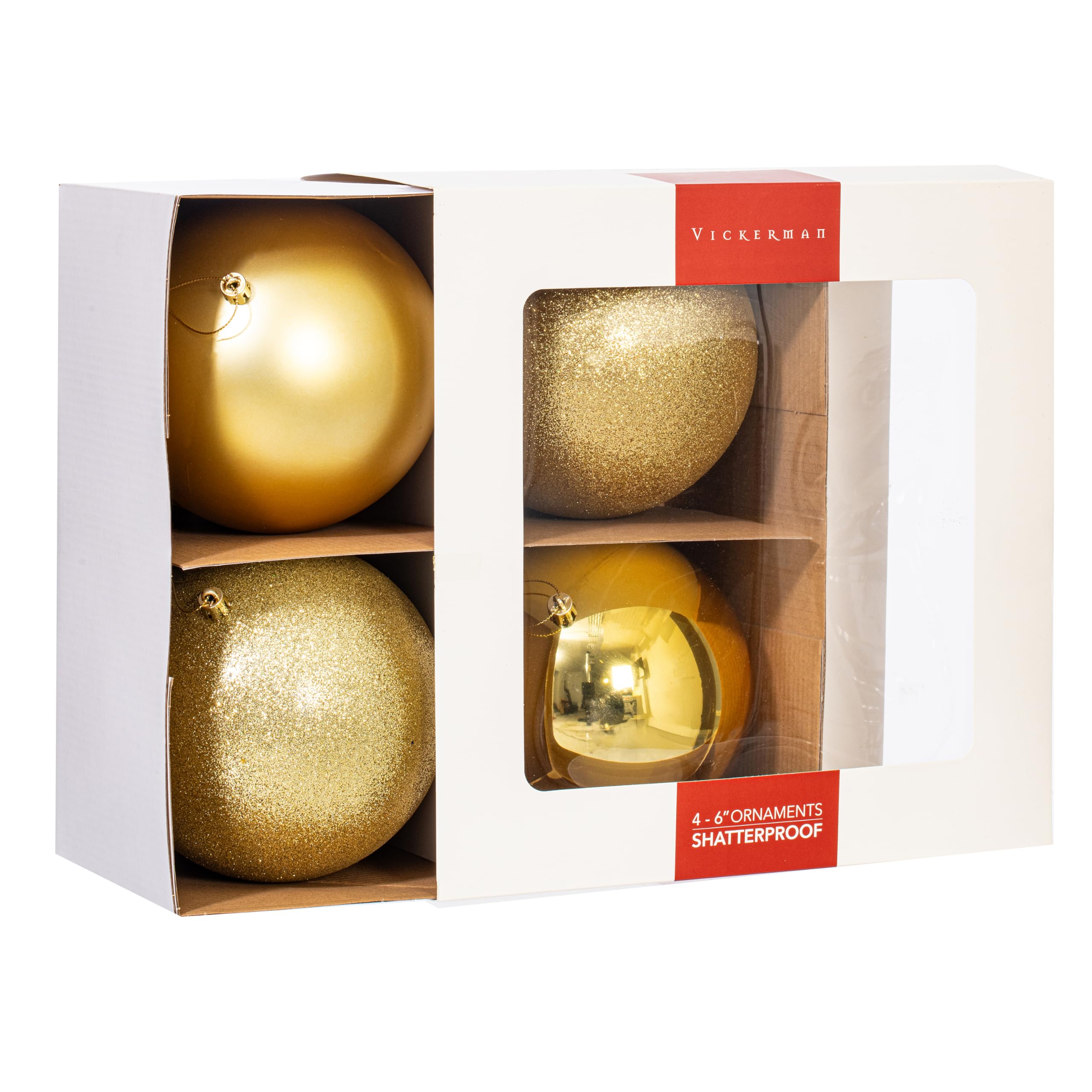 Foto 5 | Set De Adornos Vickerman 6 Bolas Doradas Irrompibles Con 4 Acabados - Venta Internacional.