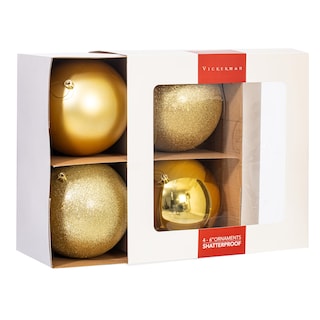 Foto 5 | Set De Adornos Vickerman 6 Bolas Doradas Irrompibles Con 4 Acabados - Venta Internacional.