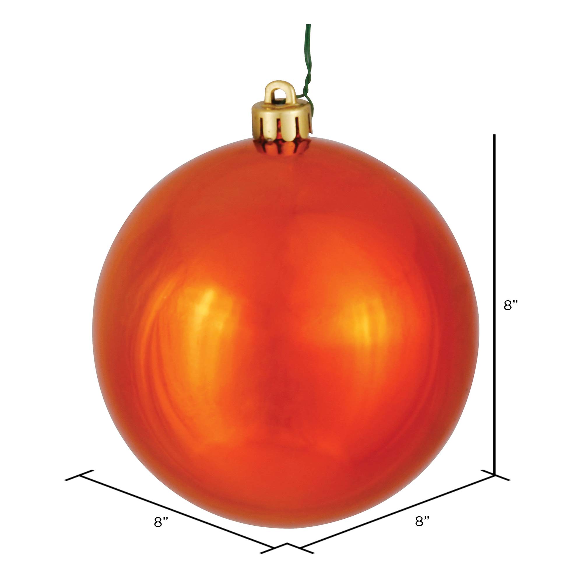 Foto 6 pulgar | Bola Decorativa Vickerman Naranja Bruñida 200 Mm - Venta Internacional.