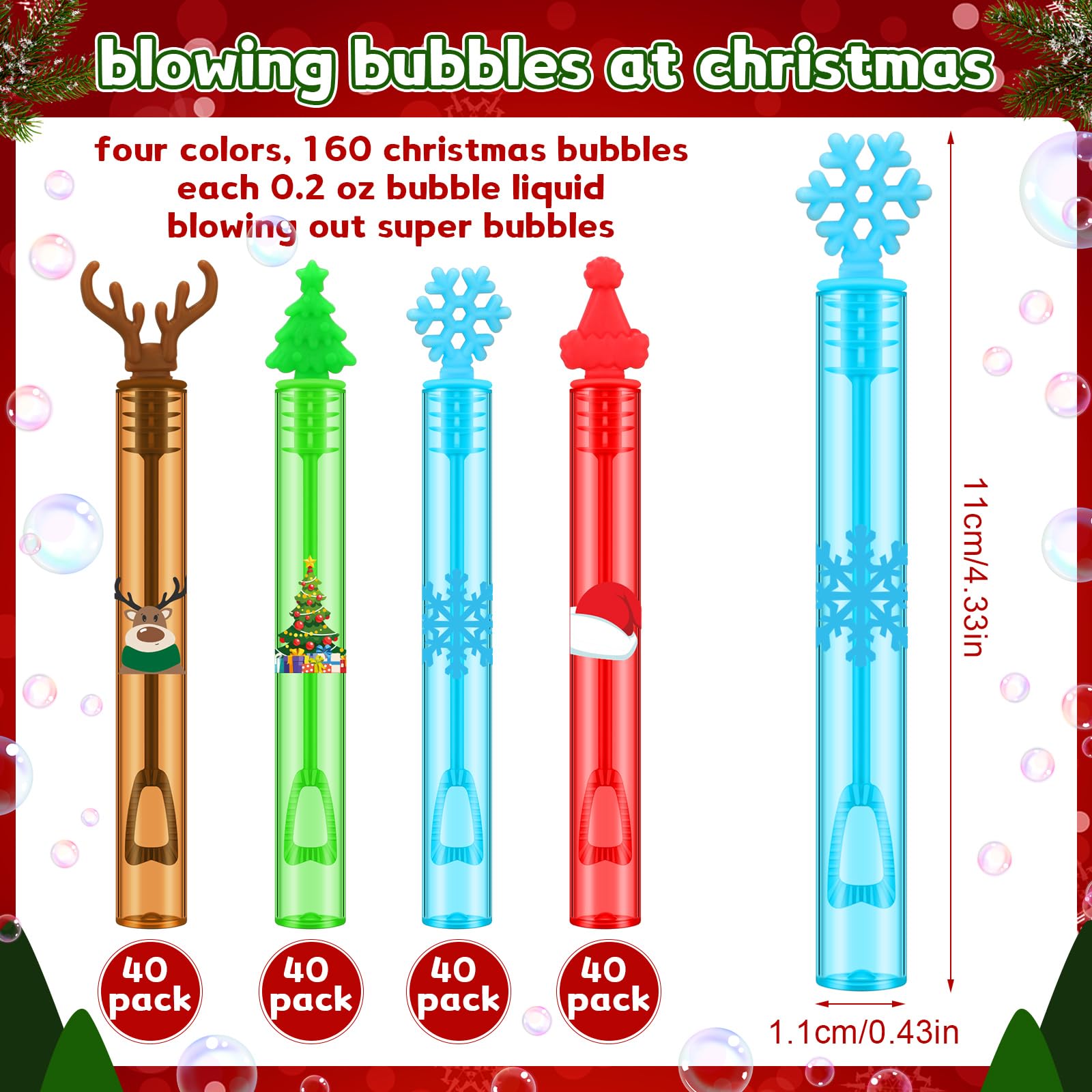 Foto 4 pulgar | Christmas Bubble Wands Sappy 160 Obsequios Para Fiestas Navideñas - Venta Internacional.
