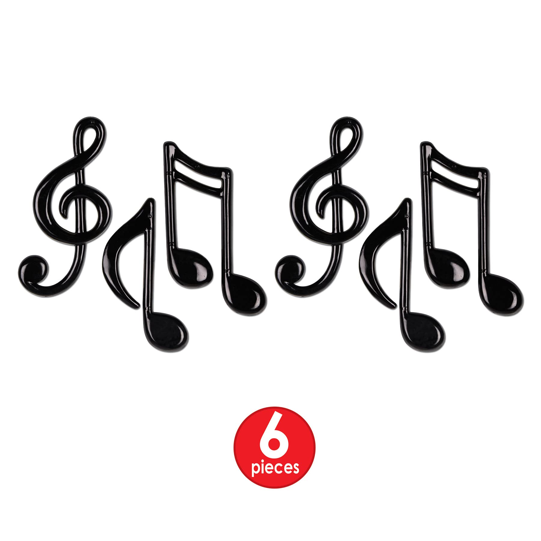 Foto 5 pulgar | Decoración Beistle De Plástico Moldeado Con Notas Musicales De 11 A 14 Cm, 6 Unidades - Venta Internacional.
