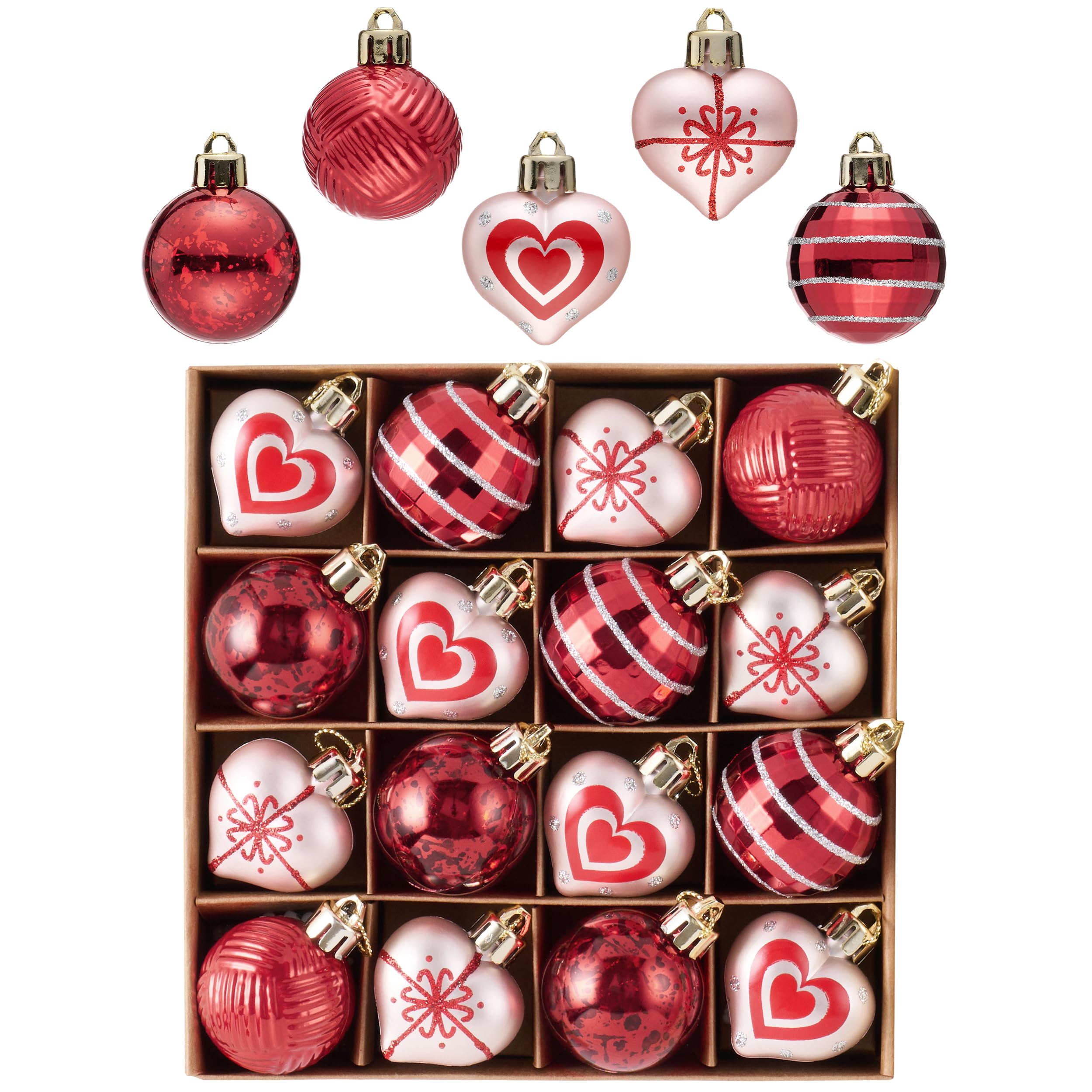Foto 1 | Adornos Navideños Valery Madelyn Heart 4 Cm 16 Unidades - Venta Internacional.