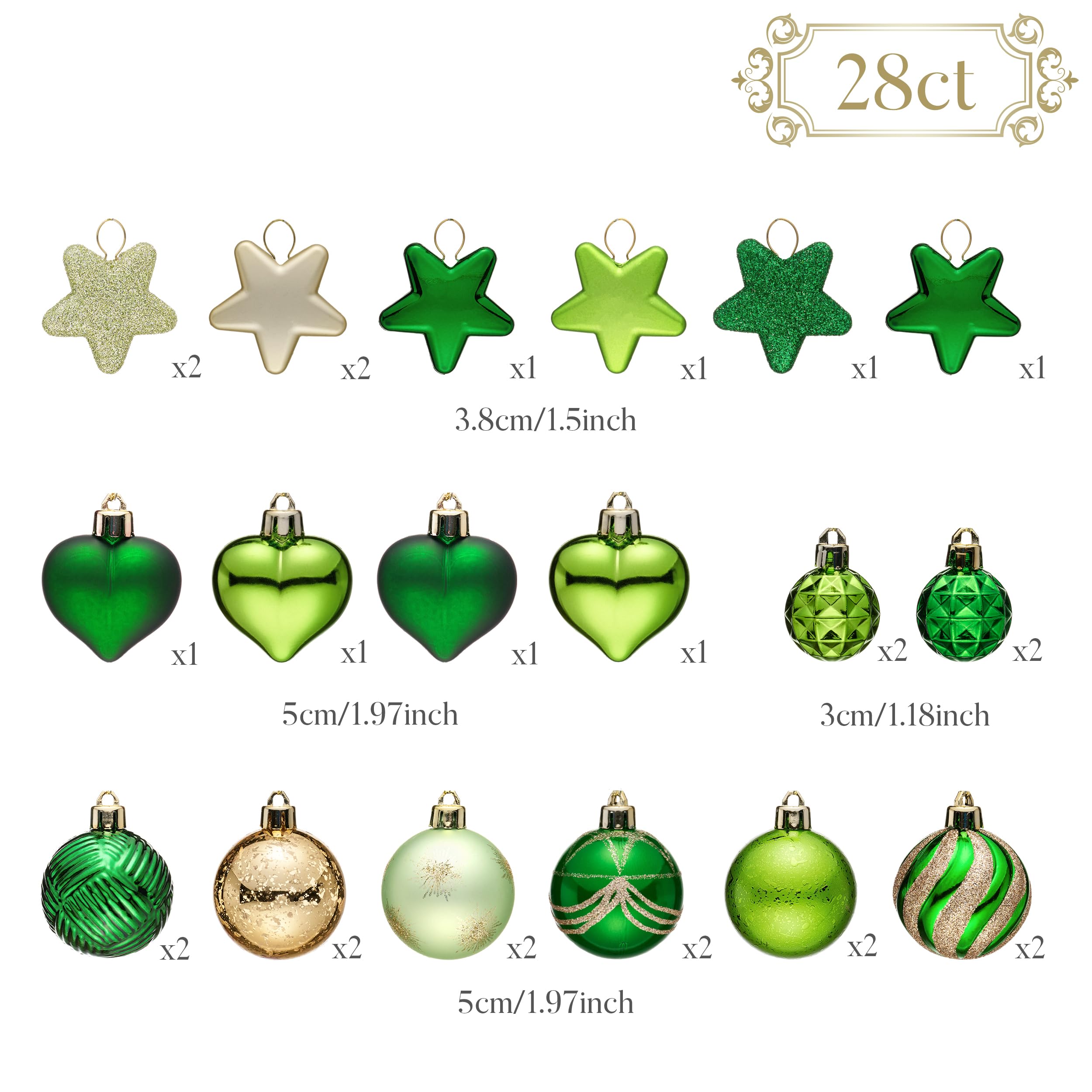 Foto 2 | Ornaments Valery Madelyn Con Forma De Corazón Del Día De San Patricio, Paquete De 28 Unidades - Venta Internacional.