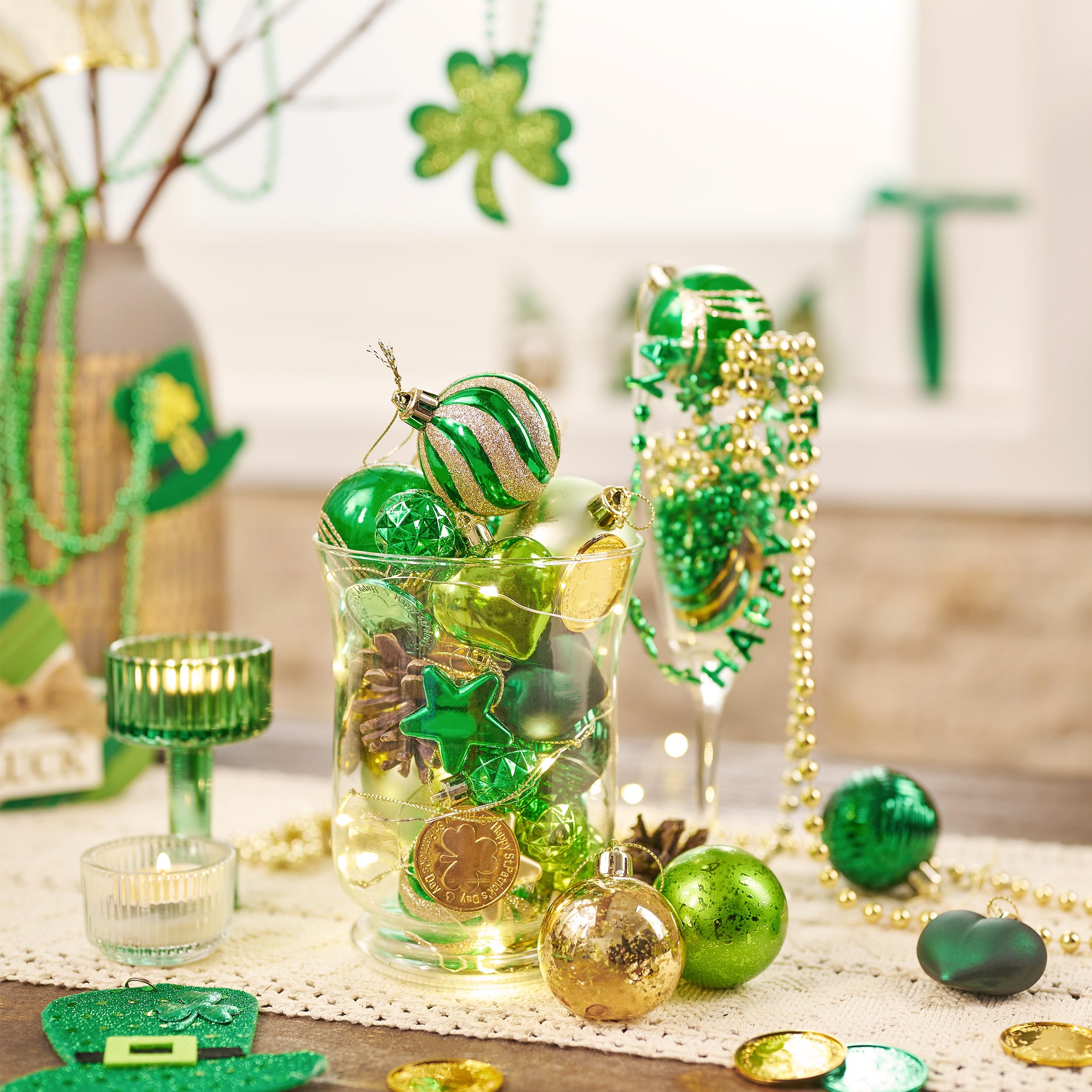 Foto 6 | Ornaments Valery Madelyn Con Forma De Corazón Del Día De San Patricio, Paquete De 28 Unidades - Venta Internacional.