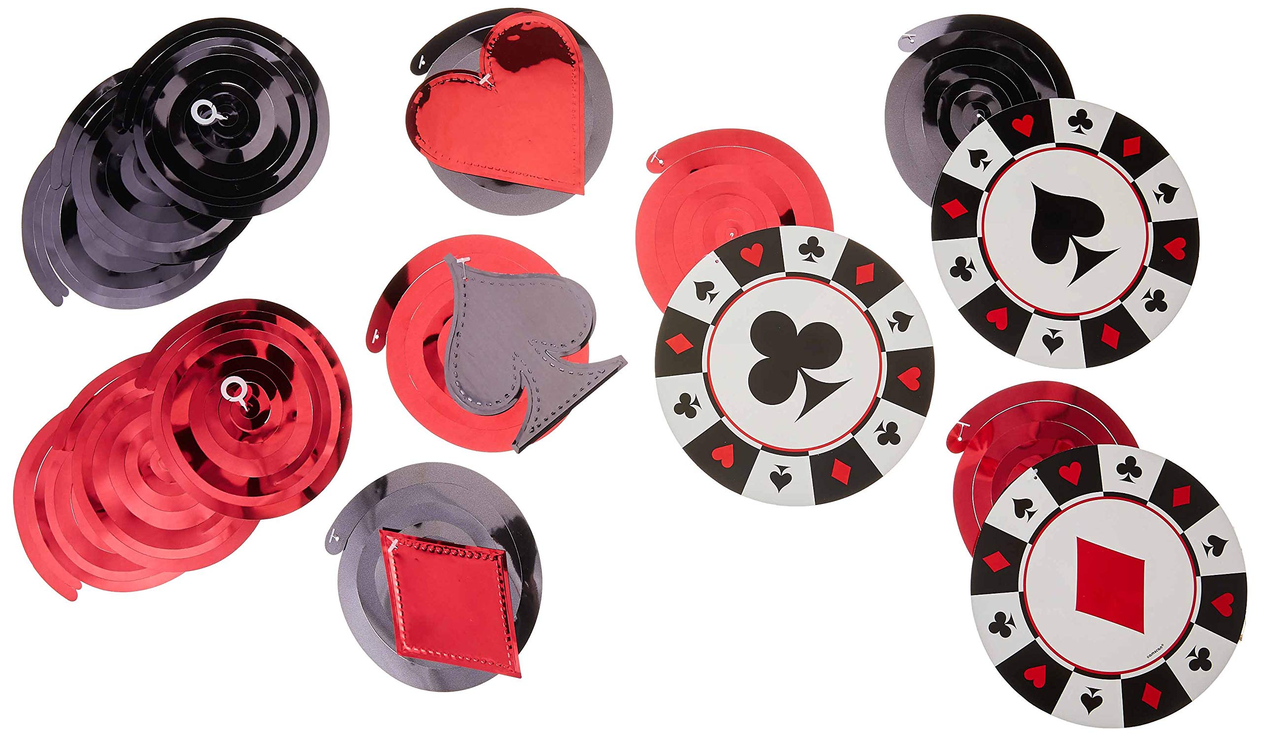Decoraciones En Forma De Espiral En Forma De Espiral Amscan Multicolor Casino, Paquete De 12 - Venta Internacional. $417