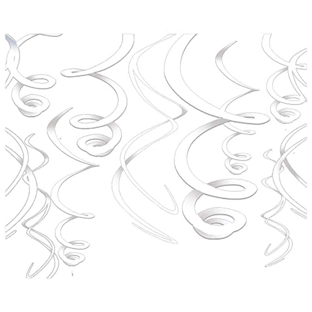 Decoraciones En Espiral Amscan Dec Swirl Pl White (12/144) - Venta Internacional. $397