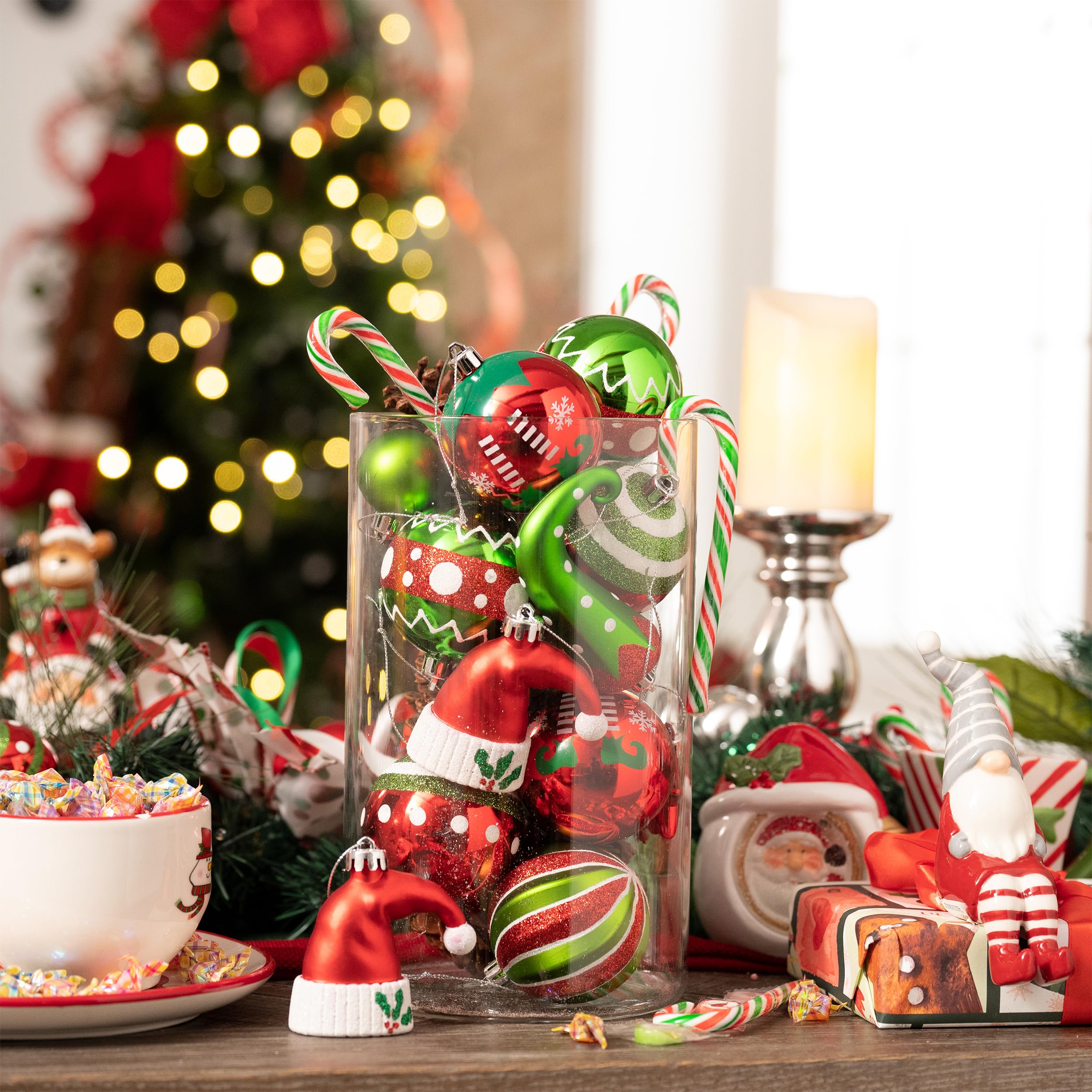 Foto 4 | Set De Adornos Navideños Valery Madelyn, 70 Quilates, Elfo, Rojo, Verde Y Blanco - Venta Internacional.