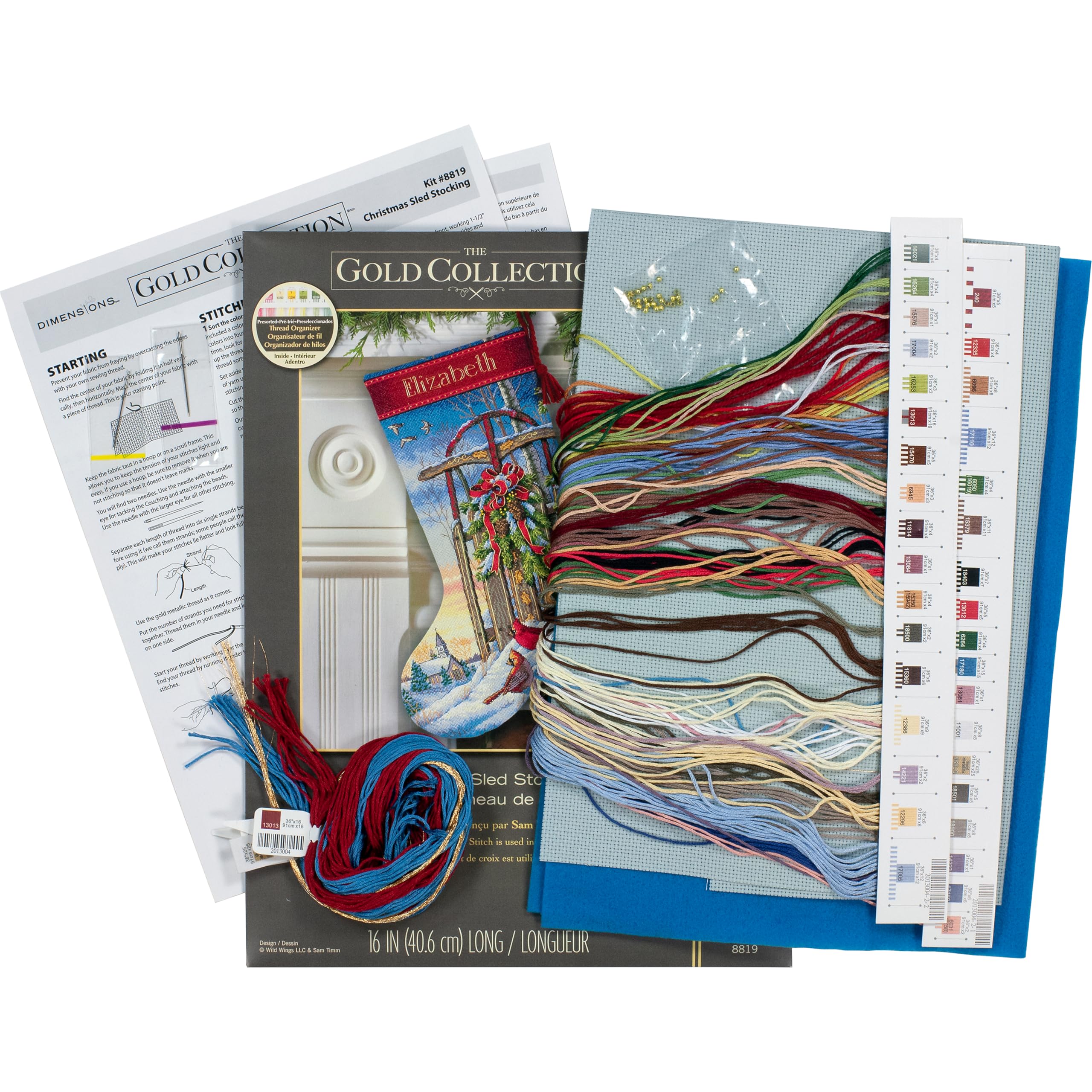Foto 4 pulgar | Dimensiones Del Kit De Calcetines Navideños Santa Claus Gold 16 Cm - Venta Internacional.