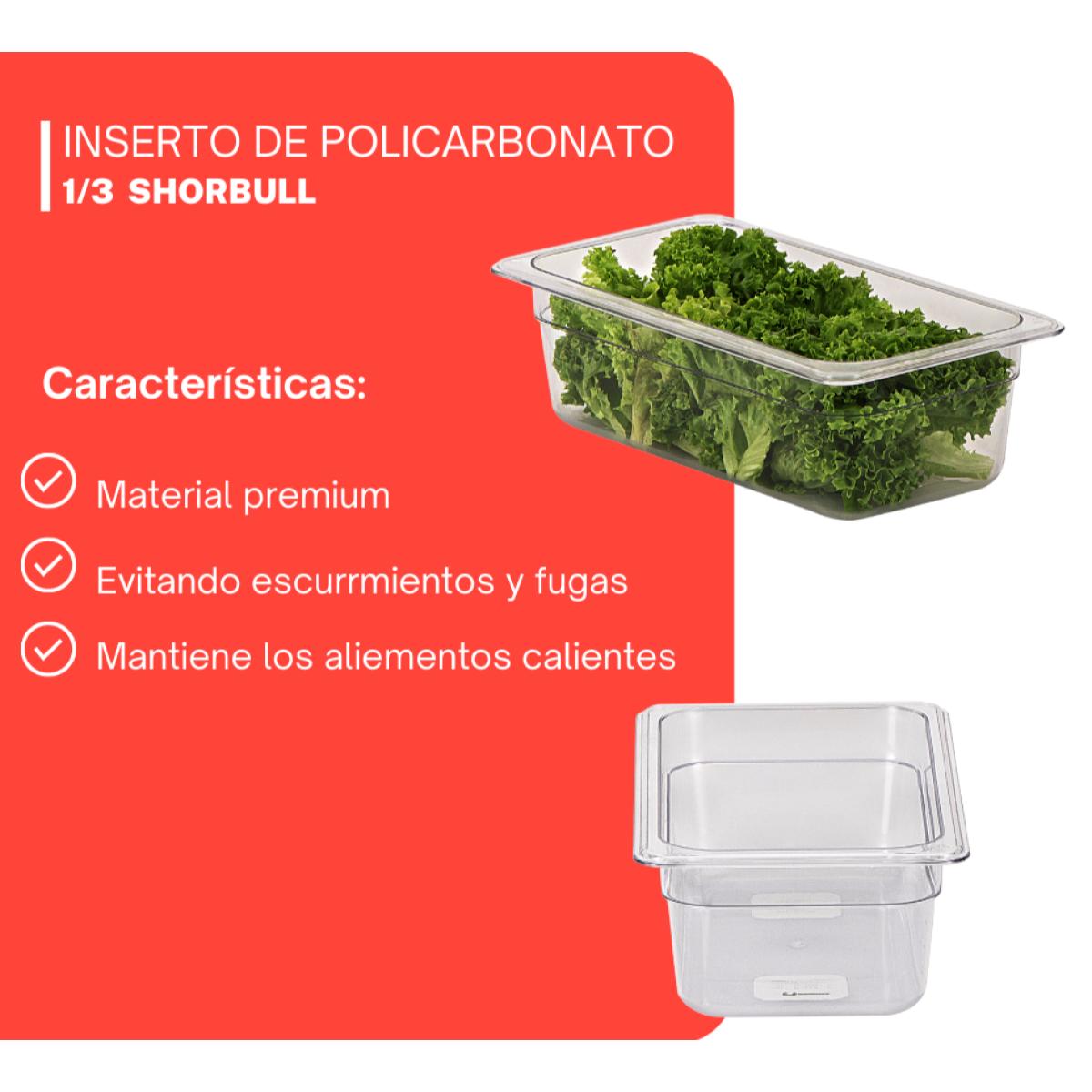 Foto 4 pulgar | Inserto Tercio 1/3 Policarbonato con Shorbull Cambro Tapa 15 cm