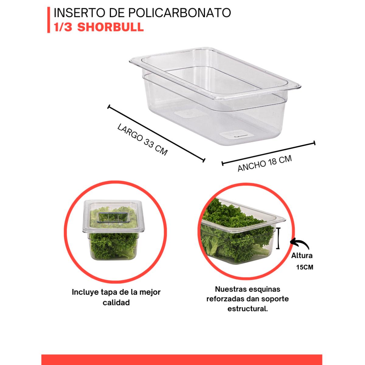 Foto 5 pulgar | Inserto Tercio 1/3 Policarbonato con Shorbull Cambro Tapa 15 cm